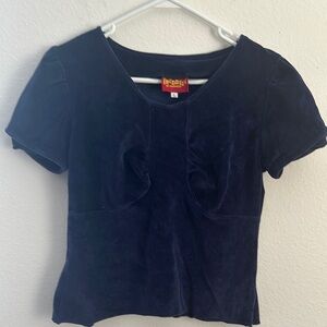 Women's Navy Freddie’s of pinewood velvet Top